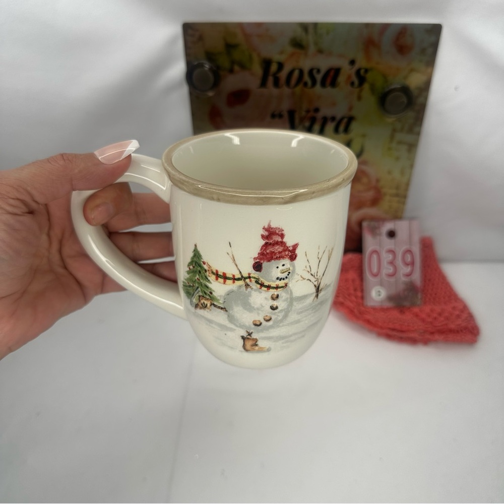 American Atelier Christmas Snowman Ceramic Mug - Picture 6 of 7